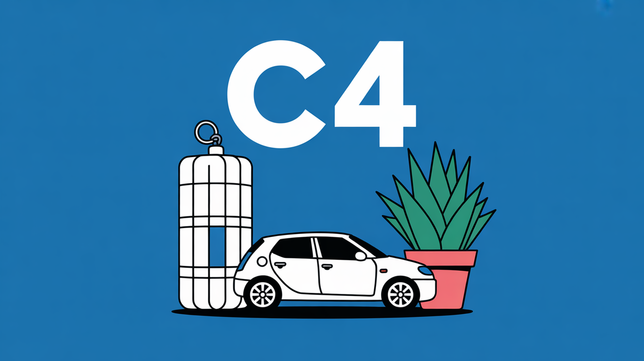 illustration c4 explosif voiture et plante
