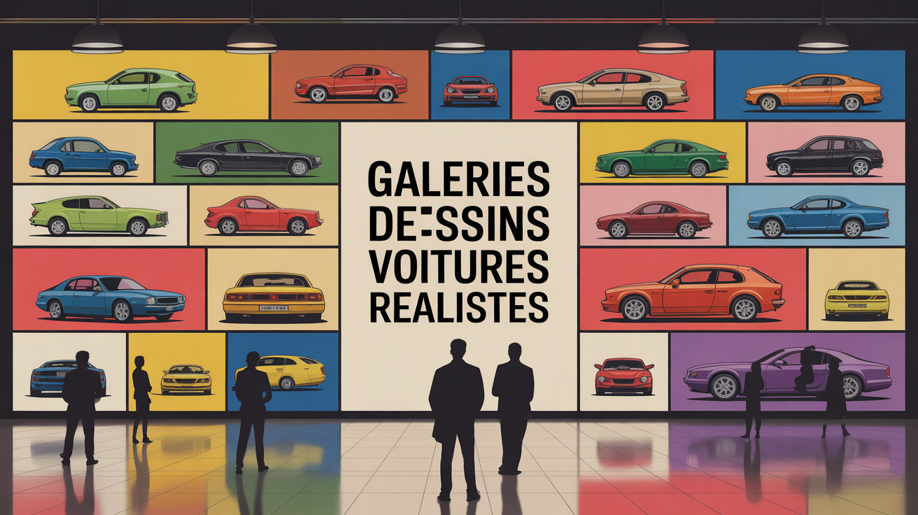 Galerie moderne dessins voiture realiste mur