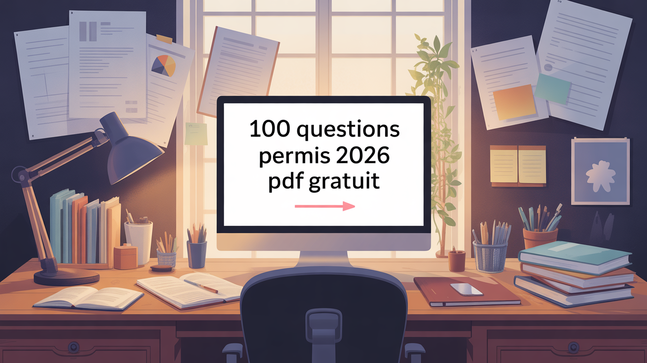 bureau avec écran titre les 100 questions du permis de conduire pdf