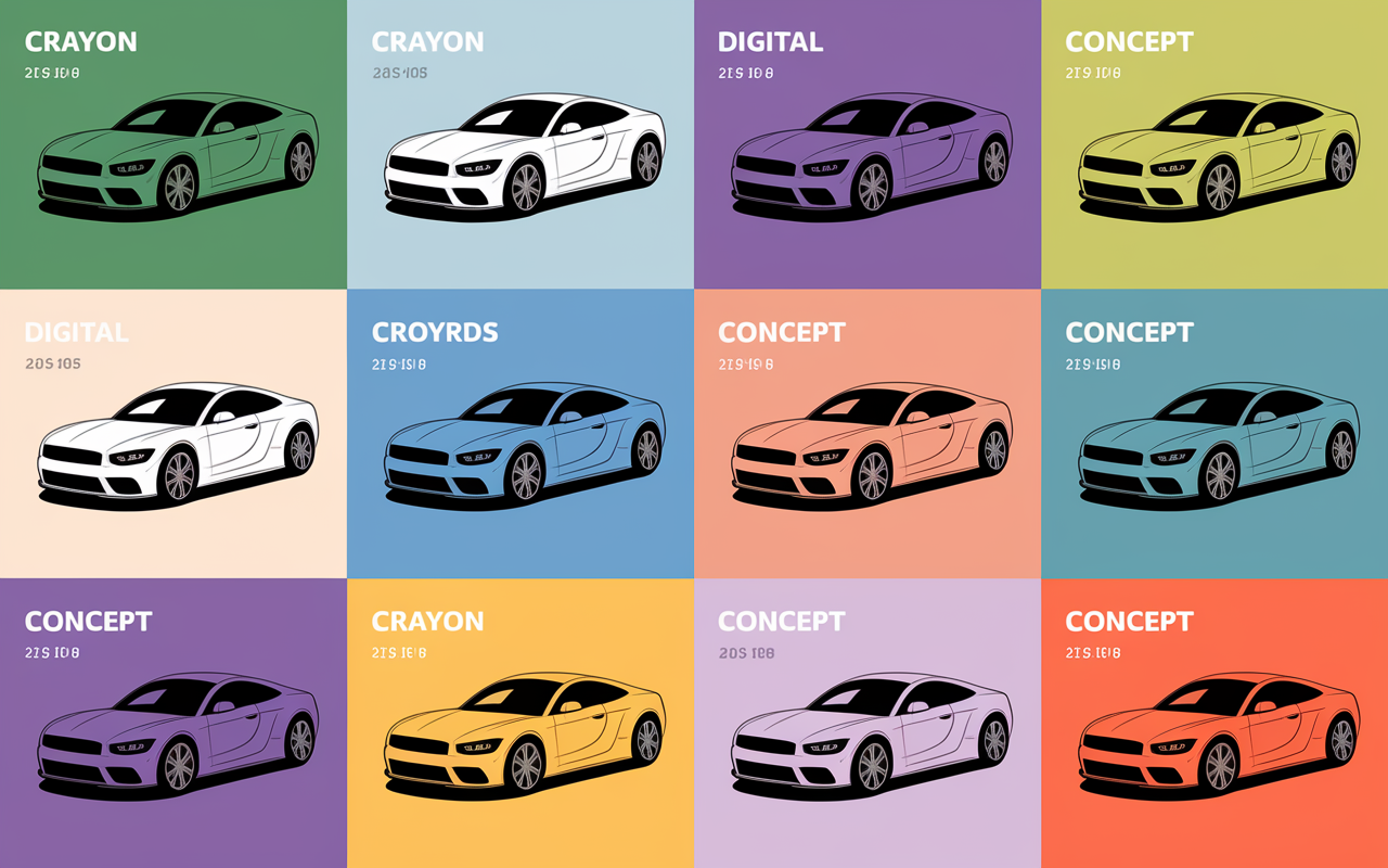Navigation styles dessin voiture realiste