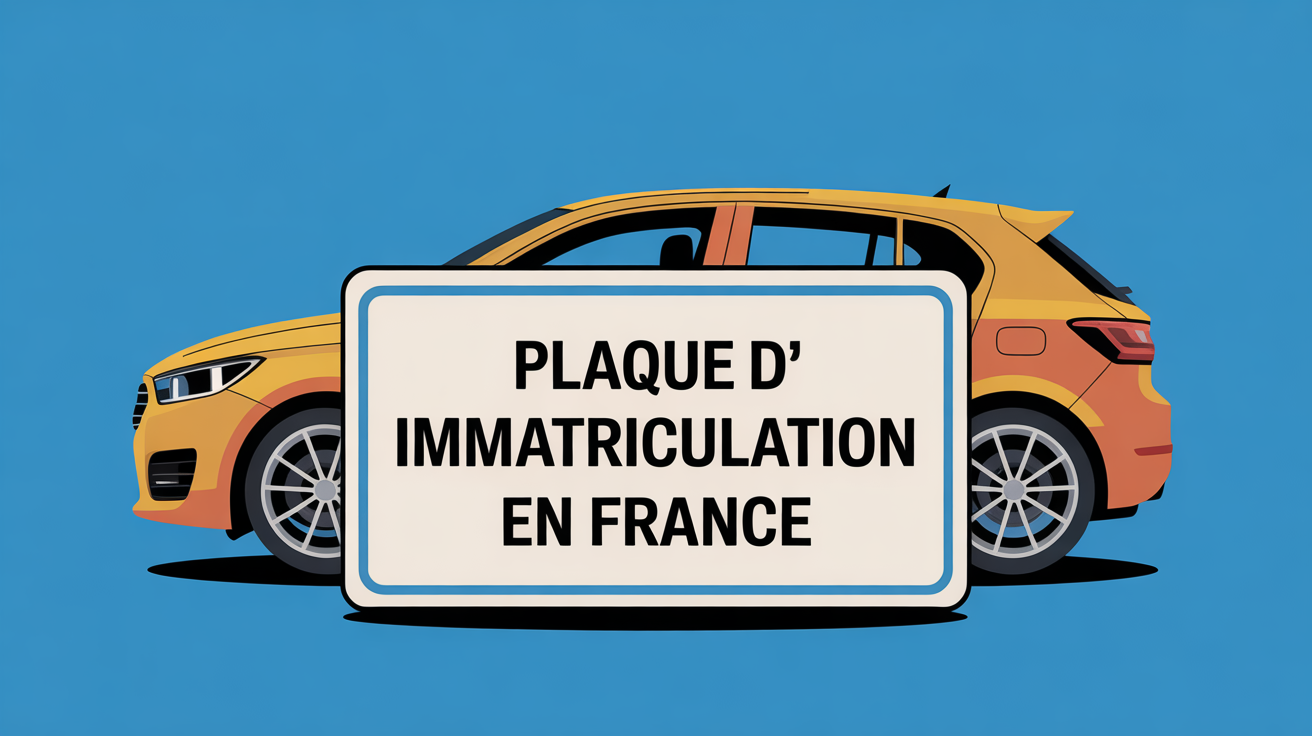 illustration plaque d'immatriculation voiture moderne