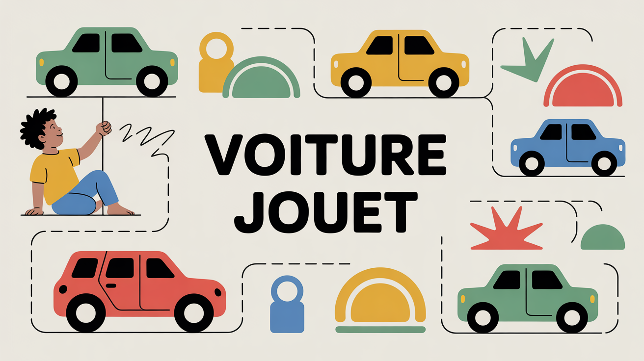 enfant joue avec voiture jouet sur tapis