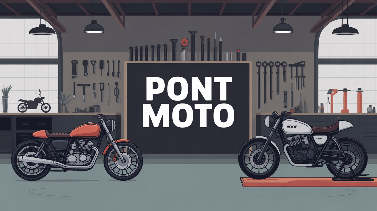 Atelier avec pont moto et moto levee