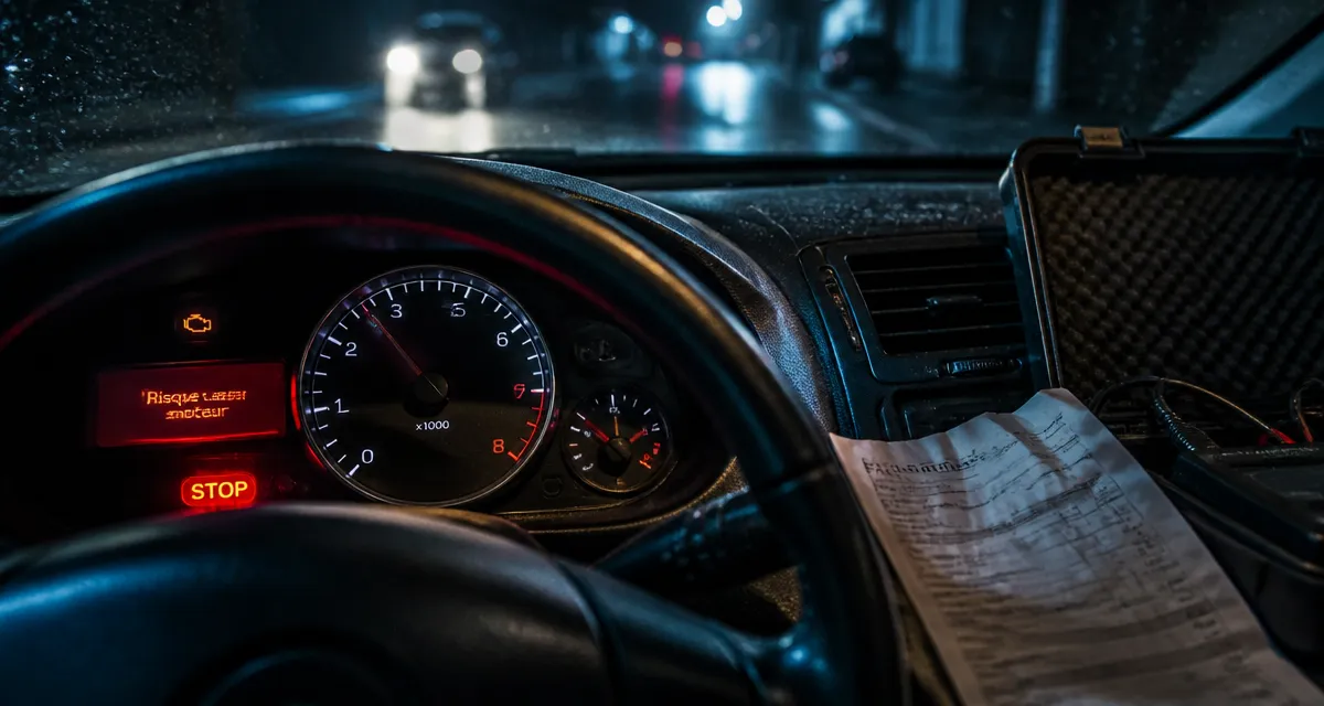 Risque casse moteur : voyant STOP rouge au tableau de bord