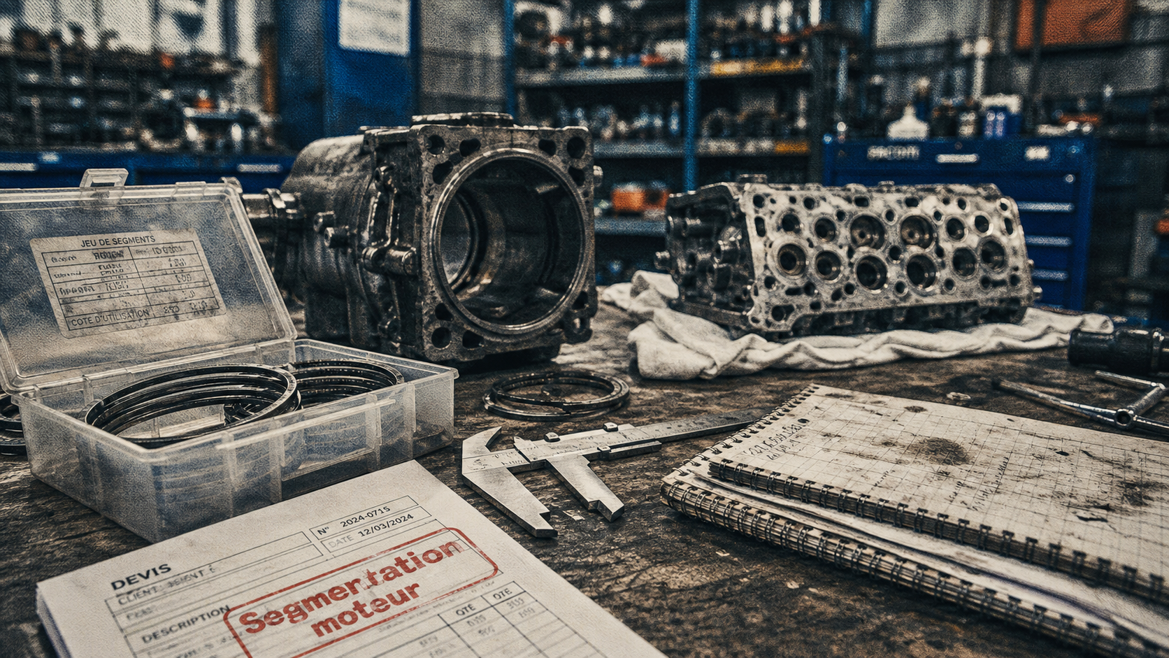 Segmentation moteur prix : segments de piston et devis en atelier