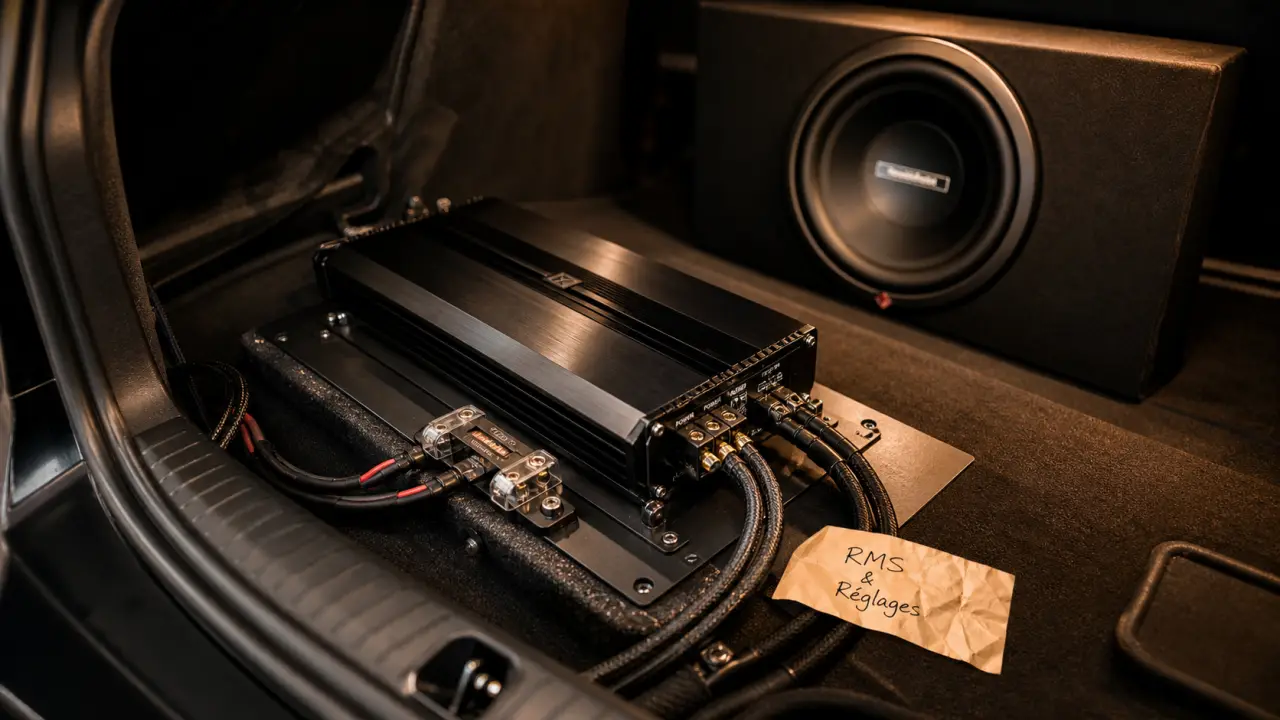 Ampli pour caisson de basse voiture : mono classe D en coffre