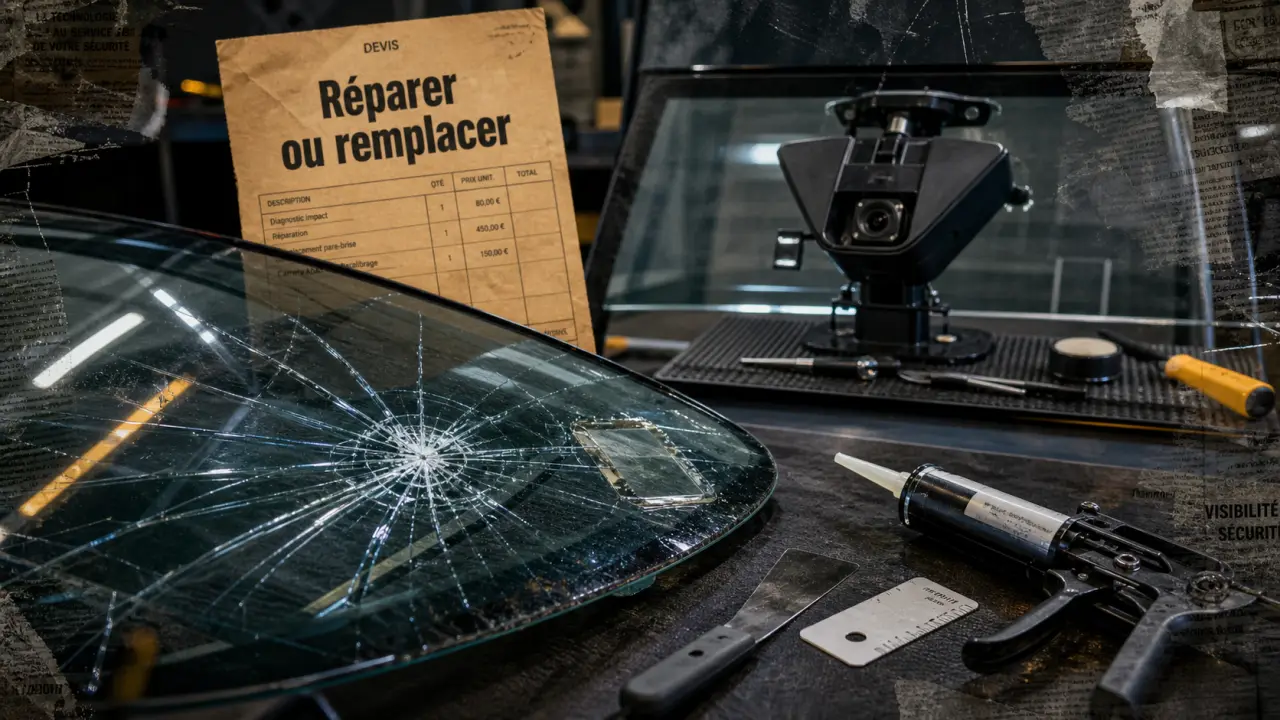 Changer son pare brise : caméra ADAS et vitrage à remplacer en atelier