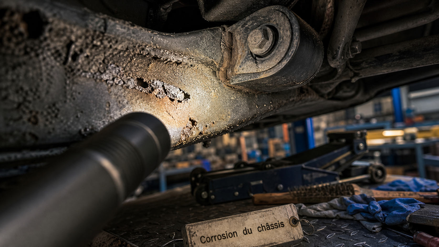 corrosion châssis est ce grave : rouille perforante sur longeron