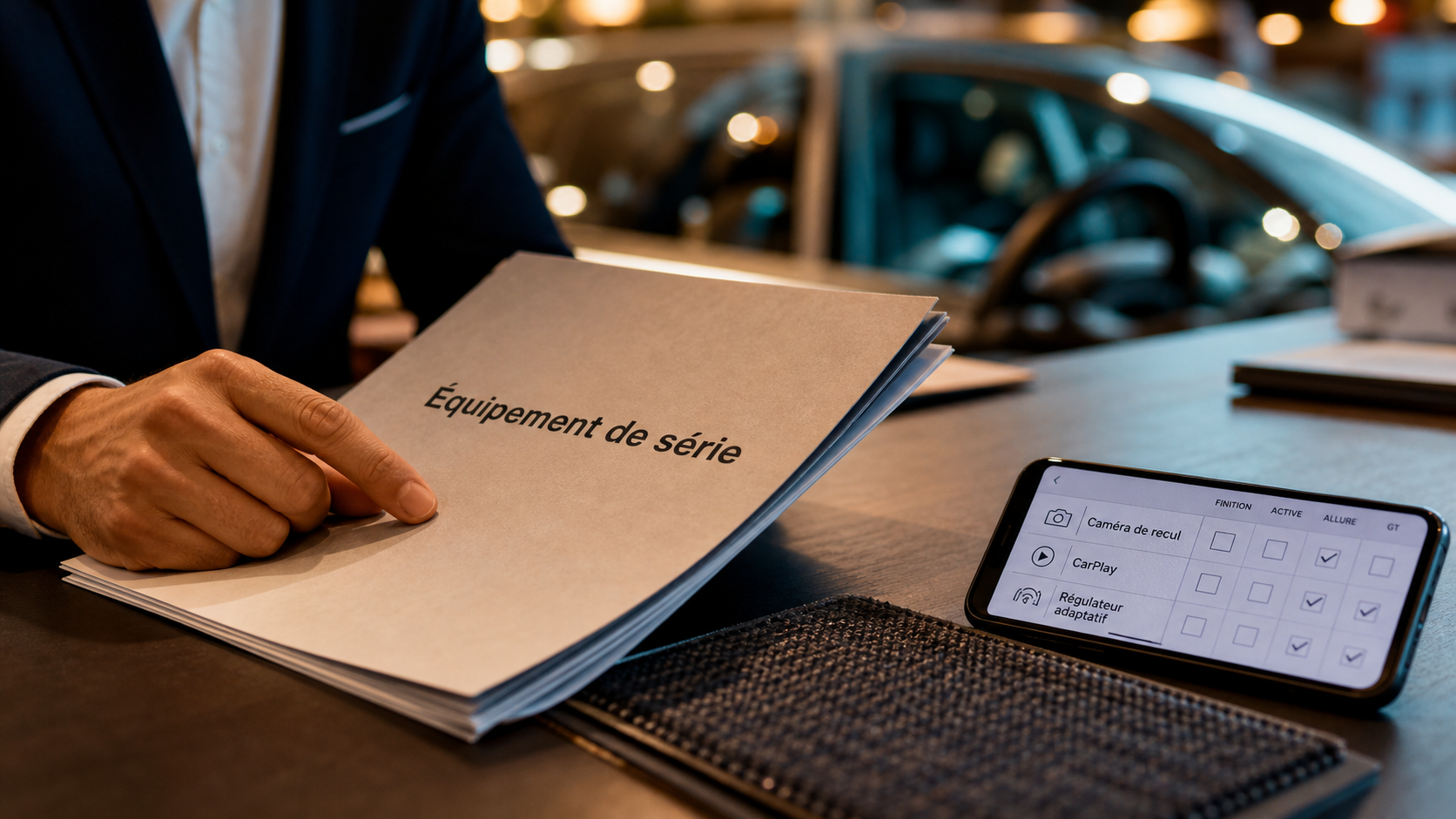 Option voiture : équipements et comparatif en showroom
