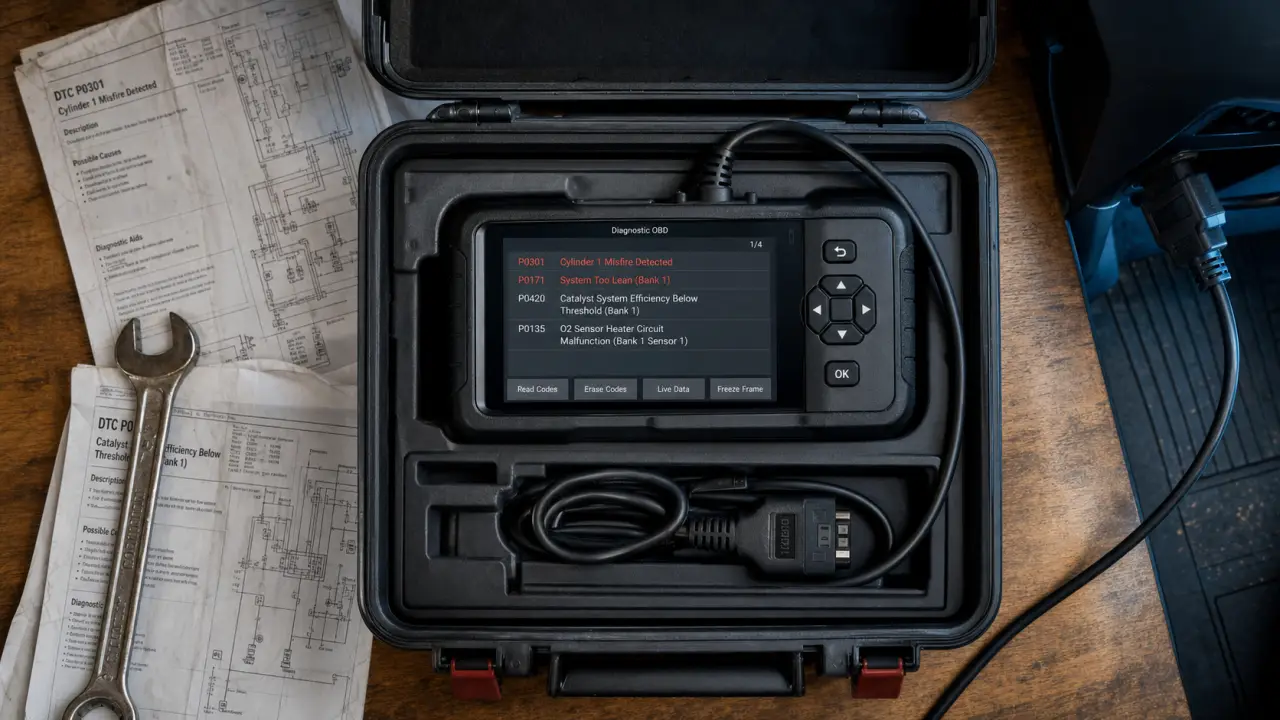 Valise pour diagnostic voiture OBD-II et codes défaut