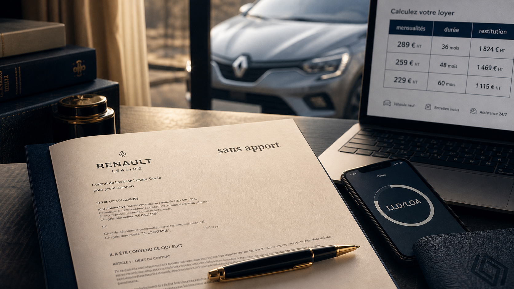 Voiture en leasing sans apport Renault : LLD et LOA