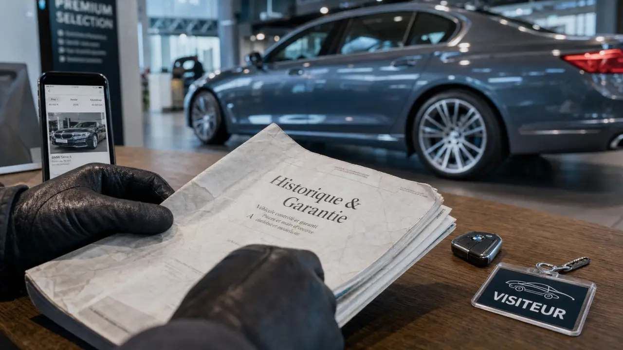Voiture lux occasion : dossier garantie et contrôle kilométrage au showroom