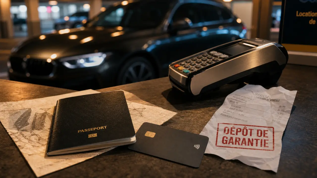 Caution location voiture : carte bancaire pour dépôt de garantie au comptoir