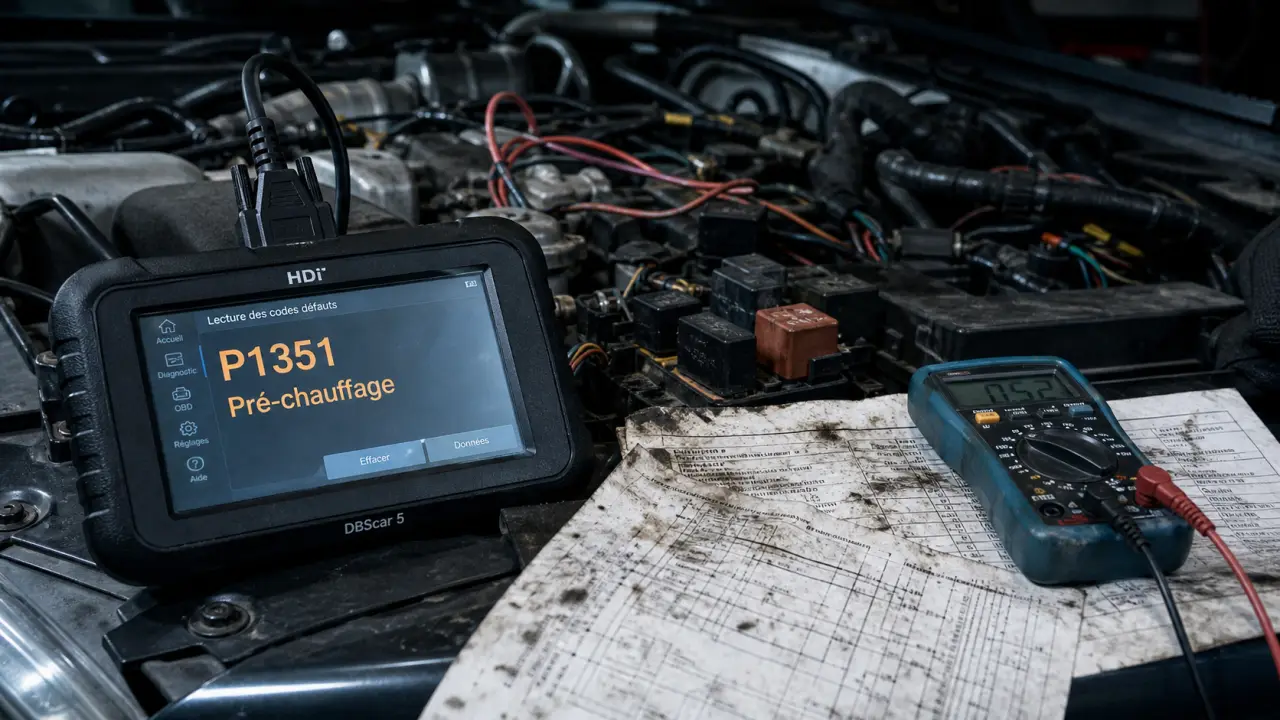Defaut p1351 sur diesel : valise OBD et préchauffage avant remplacement bougies