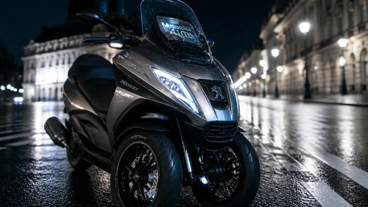 metropolis peugeot 400 : 280 kg, ABS de série et écran TFT