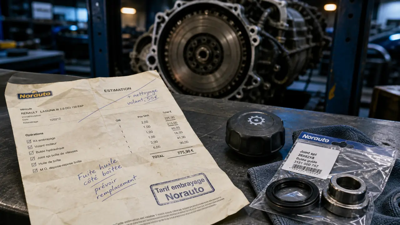Tarif remplacement embrayage Norauto : pièces et surcoûts atelier