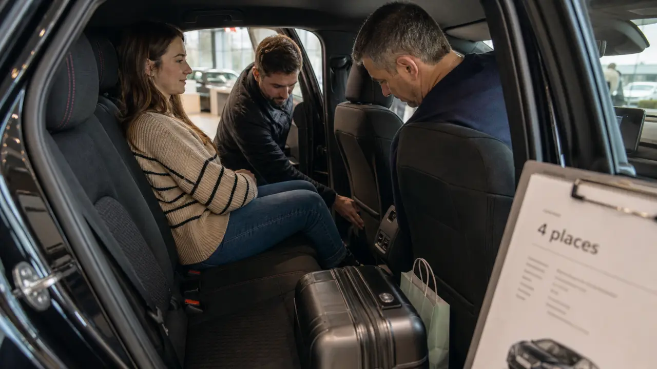 Voiture 4 places : banquette arrière et espace intérieur