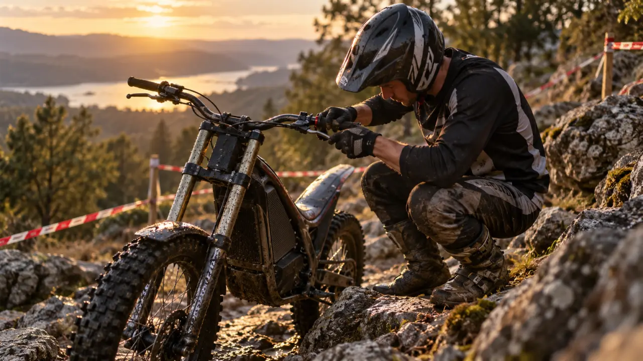 Moto trial électrique pour privilégier le contrôle.